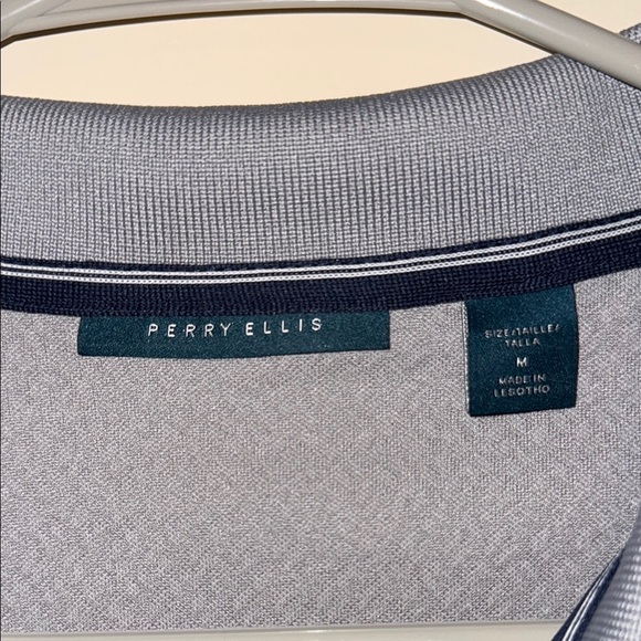 New Perry Ellis Gray Polo Shirt Classic Design - Picture 5 of 9